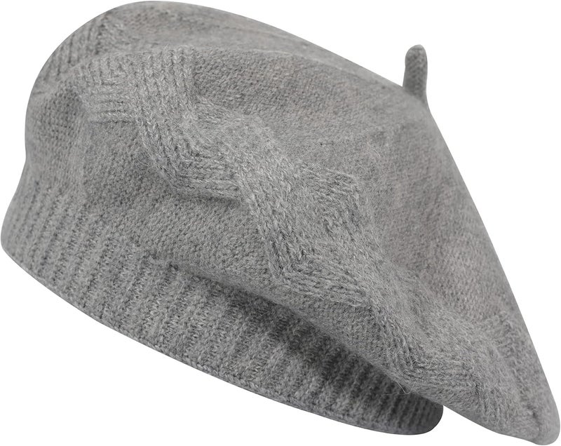 ZLYC French Beret hat, Reversible Solid Color Knit Warm Beret Cap for Womens Girls - Image 1